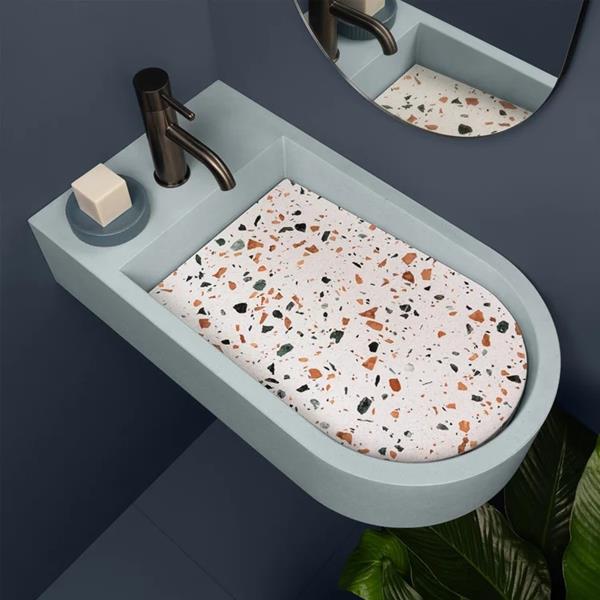 Kast - Mesa Concrete Countertop/Wall Hung Basin - Right-hand basin