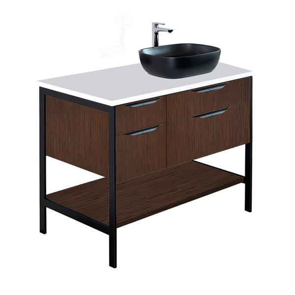 Lacava - Navi Countertop In White Solid Surface, Stone Or Quartz, For Vanity Nav-Vs-36