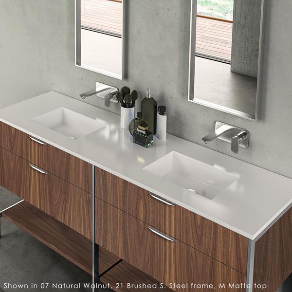 Lacava - Navi Countertop In White Solid Surface, Stone Or Quartz, For Vanity Nav-Un-72