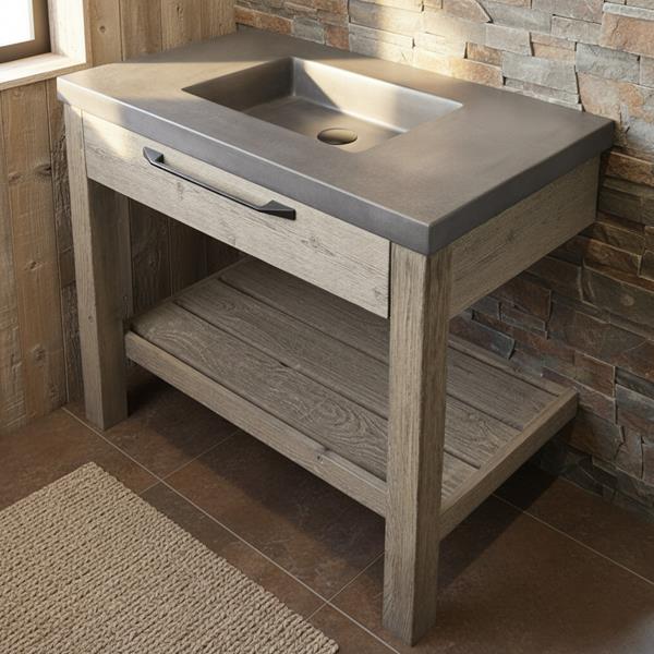 Lacava - Newterra Floor-Standing Vanity With Drawer And Slotted Bottom Shelf.