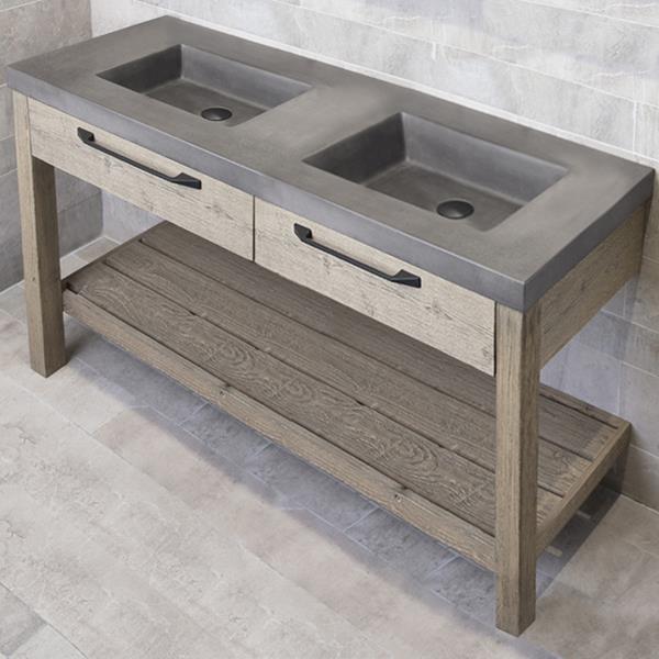 Lacava - Newterra Floor-Standing Vanity. Features A Slotted Bottom Shelf