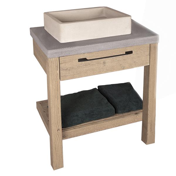 Lacava - Newterra Floor-Standing Vanity With Drawer And Slotted Bottom Shelf.