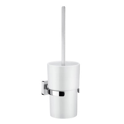 Smedbo - Ice Toilet Brush Holder In Polished Chrome With Porcelain Container, Wall Mounted