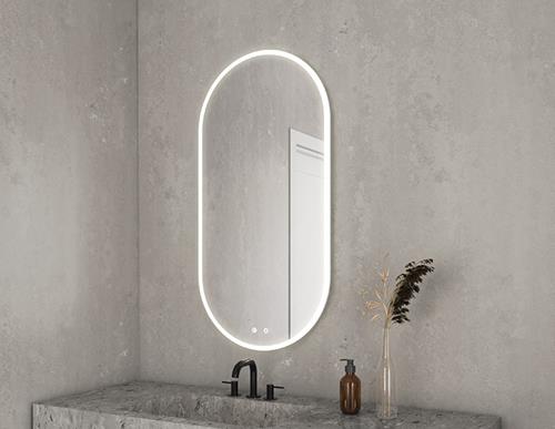 Fleurco - Halo Plus Oblong Mirror 20 Inch W X 39 Inch H with Defog and Light