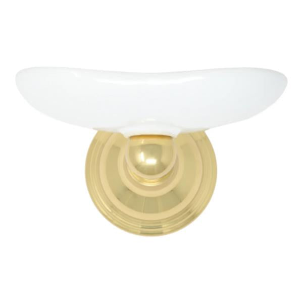 Strom Living - Porcelain Soap Dish, St. Lawrence, Vintage Style, Solid Brass