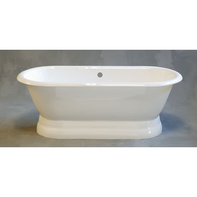 Strom Living - The Lagoon 5 1/2' Cast Iron Dual Tub On Pedestal Without Faucet Holes.