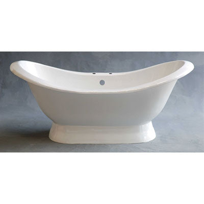 Strom Living - The Luna 6' Cast Iron Double Ended Slipper Tub On Pedestal