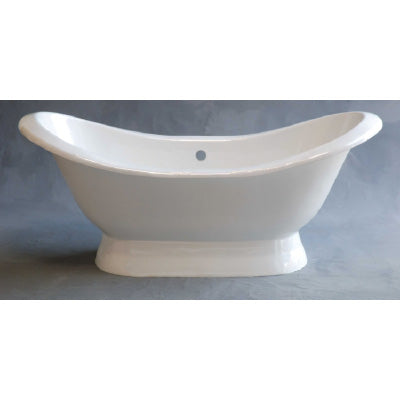 Strom Living - The Luna 6' Cast Iron Double Ended Slipper Tub On Pedestal