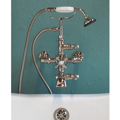 Strom Living - Wall Mount Thermostatic Faucet With Hand Held Shower, 7 Inch Centers