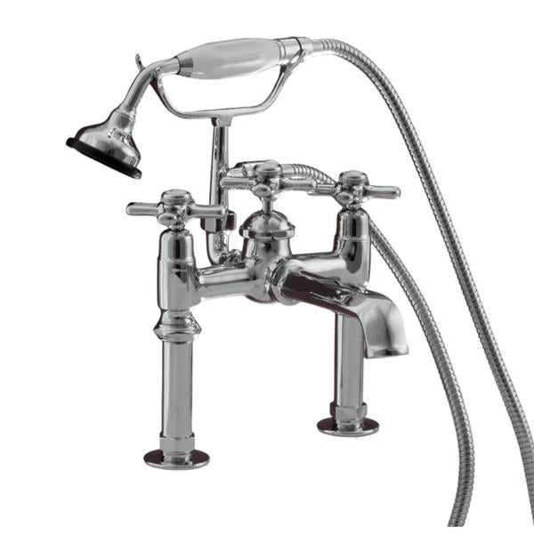Strom Living - Deco Tub Faucet with Cross handles and Handheld Shower