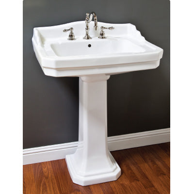 Strom Living - Porcelain Deco Pedestal Sink W/Backsplash.