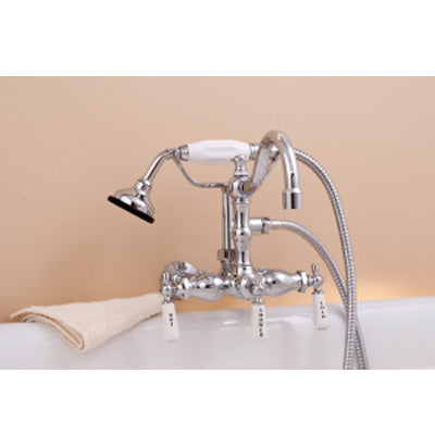 Strom Living - Wall Mount Faucet, W/Handheld Shower, 3 3/8 Inch Ctr