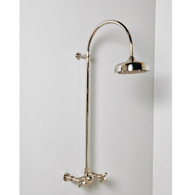 Strom Living - Exposed Shower Set with Gooseneck Riser and Cross Handles, 48 Inch Riser