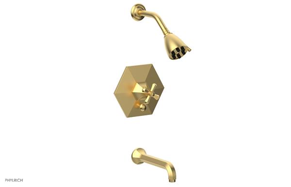 Phylrich - Le Verre La Crosse Pressure Balance Tub and Shower Set Trim - Cross Handle
