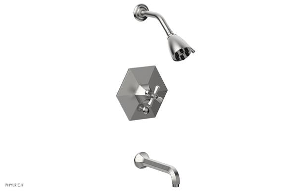 Phylrich - Le Verre La Crosse Pressure Balance Tub and Shower Set Trim - Cross Handle