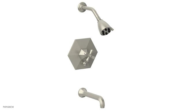 Phylrich - Le Verre La Crosse Pressure Balance Tub and Shower Set Trim - Cross Handle
