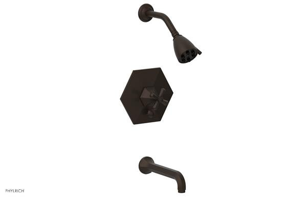 Phylrich - Le Verre La Crosse Pressure Balance Tub and Shower Set Trim - Cross Handle