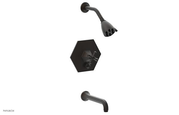 Phylrich - Le Verre La Crosse Pressure Balance Tub and Shower Set Trim - Cross Handle