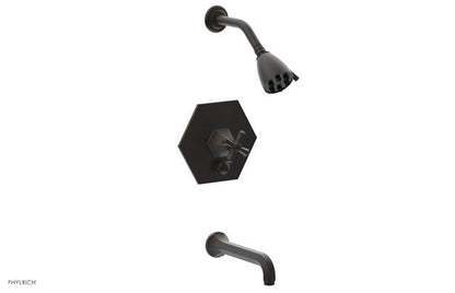 Phylrich - Le Verre La Crosse Pressure Balance Tub and Shower Set Trim - Cross Handle