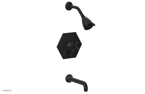 Phylrich - Le Verre La Crosse Pressure Balance Tub and Shower Set Trim - Cross Handle