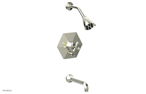 Phylrich - Le Verre La Crosse Pressure Balance Tub and Shower Set Trim - Cross Handle