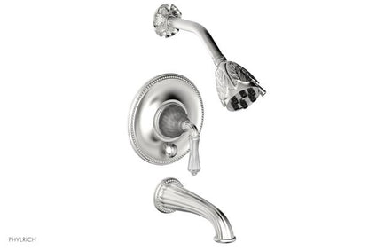 Phylrich - Mirabella Pressure Balance Tub and Shower Set Trim Only - Frosted Crystal Handles