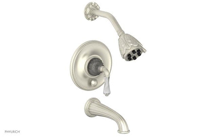 Phylrich - Mirabella Pressure Balance Tub and Shower Set Trim Only - Frosted Crystal Handles