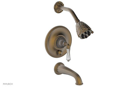 Phylrich - Mirabella Pressure Balance Tub and Shower Set Trim Only - Frosted Crystal Handles