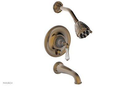 Phylrich - Mirabella Pressure Balance Tub and Shower Set Trim Only - Frosted Crystal Handles