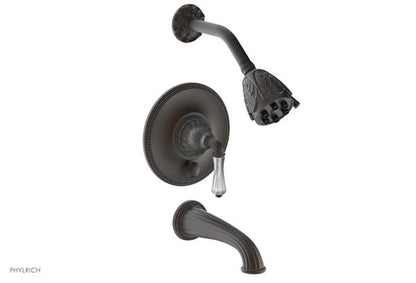 Phylrich - Mirabella Pressure Balance Tub and Shower Set Trim Only - Frosted Crystal Handles