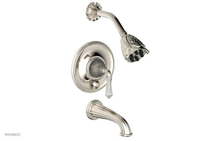 Phylrich - Mirabella Pressure Balance Tub and Shower Set Trim Only - Frosted Crystal Handles