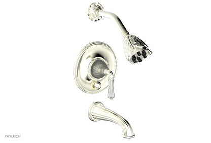 Phylrich - Mirabella Pressure Balance Tub and Shower Set Trim Only - Frosted Crystal Handles
