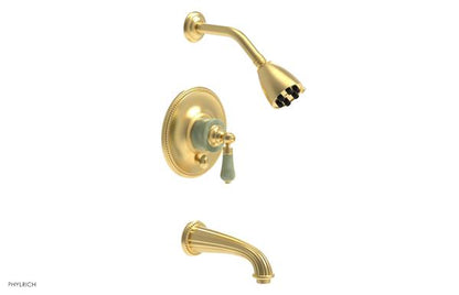 Phylrich - Regent Pressure Balance Tub and Shower Set - Green Onyx Handle