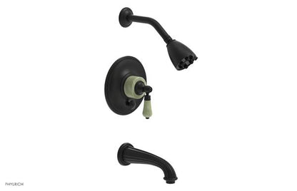 Phylrich - Regent Pressure Balance Tub and Shower Set - Green Onyx Handle