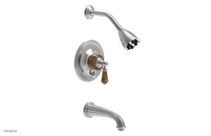 Phylrich - Regent Pressure Balance Tub and Shower Set Trim - Brown Onyx Handle