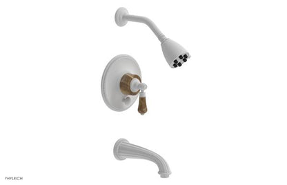 Phylrich - Regent Pressure Balance Tub and Shower Set Trim - Brown Onyx Handle