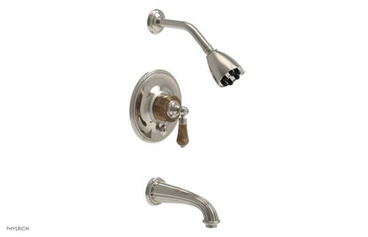 Phylrich - Regent Pressure Balance Tub and Shower Set Trim - Brown Onyx Handle