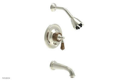 Phylrich - Regent Pressure Balance Tub and Shower Set Trim - Brown Onyx Handle