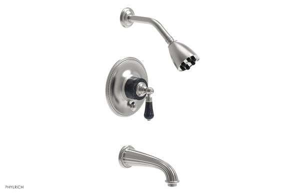 Phylrich - Regent Pressure Balance Tub and Shower Set Trim - Bleu Sodalite Handle