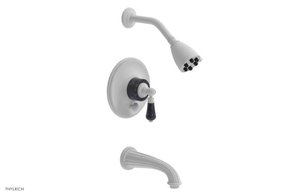 Phylrich - Regent Pressure Balance Tub and Shower Set Trim - Bleu Sodalite Handle