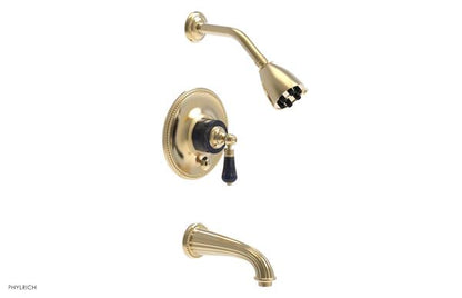 Phylrich - Regent Pressure Balance Tub and Shower Set Trim - Bleu Sodalite Handle