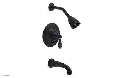 Phylrich - Regent Pressure Balance Tub and Shower Set Trim - Bleu Sodalite Handle