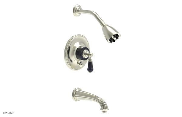 Phylrich - Regent Pressure Balance Tub and Shower Set Trim - Bleu Sodalite Handle