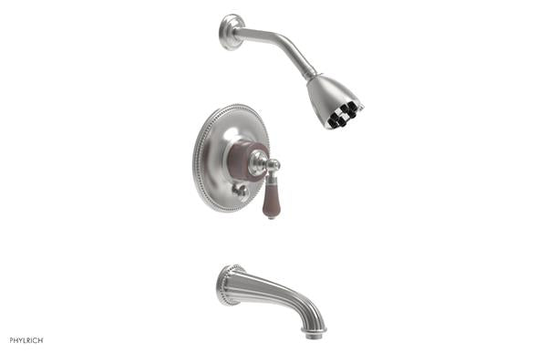 Phylrich - Regent Pressure Balance Tub and Shower Set Trim Only - Pink Onyx Handle