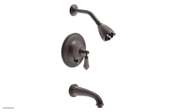 Phylrich - Regent Pressure Balance Tub and Shower Set Trim Only - Pink Onyx Handle