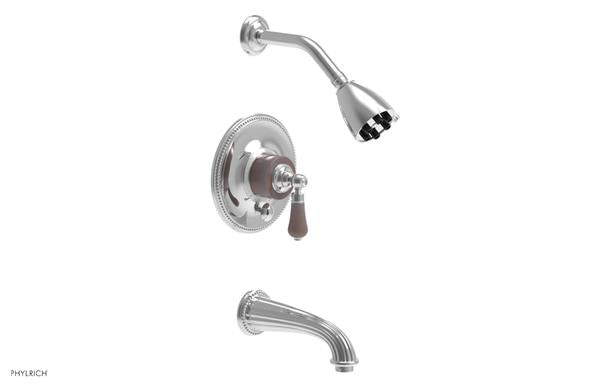 Phylrich - Regent Pressure Balance Tub and Shower Set Trim Only - Pink Onyx Handle