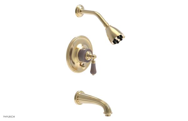 Phylrich - Regent Pressure Balance Tub and Shower Set Trim Only - Pink Onyx Handle