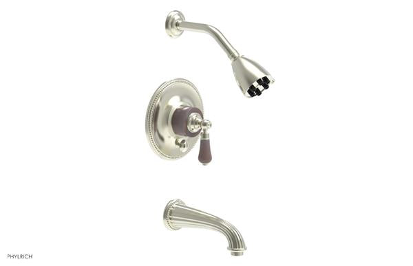 Phylrich - Regent Pressure Balance Tub and Shower Set Trim Only - Pink Onyx Handle