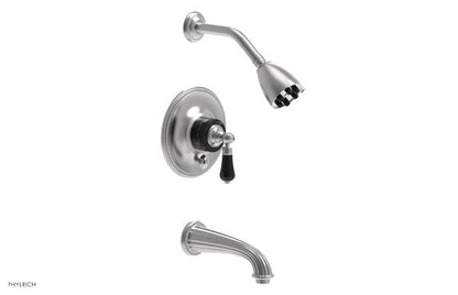 Phylrich - Regent Pressure Balance Tub and Shower Set Trim Only - Black Onyx Handle