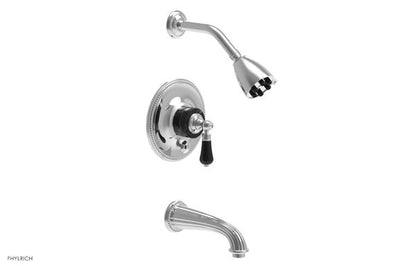 Phylrich - Regent Pressure Balance Tub and Shower Set Trim Only - Black Onyx Handle